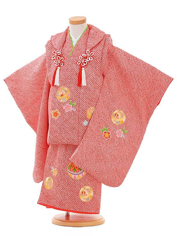 七五三レンタル(3歳女被布)3351 総絞り赤(正絹) | 着物レンタルの京都かしいしょう