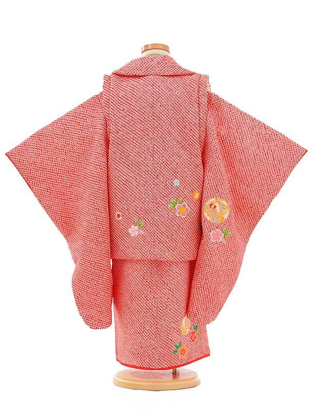 七五三レンタル(3歳女被布)3351 総絞り赤(正絹) | 着物レンタルの京都 