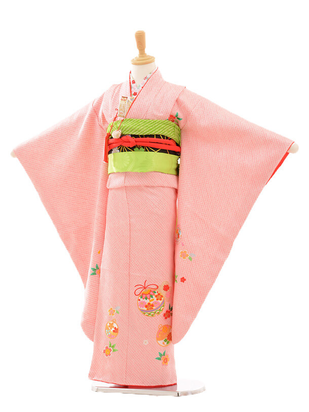 七五三レンタル(7歳女の子袋帯)7188 総絞り刺繍まり柄ﾋﾟﾝｸ(正絹) | 着物レンタルの京都かしいしょう
