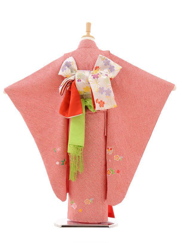 七五三レンタル(7歳女の子袋帯)7189 総絞り 刺繍まり柄赤(正絹) | 着物