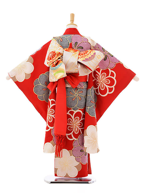 七五三レンタル(7歳女の子袋帯)7319 紅一点 赤 (正絹) | 着物レンタルの京都かしいしょう