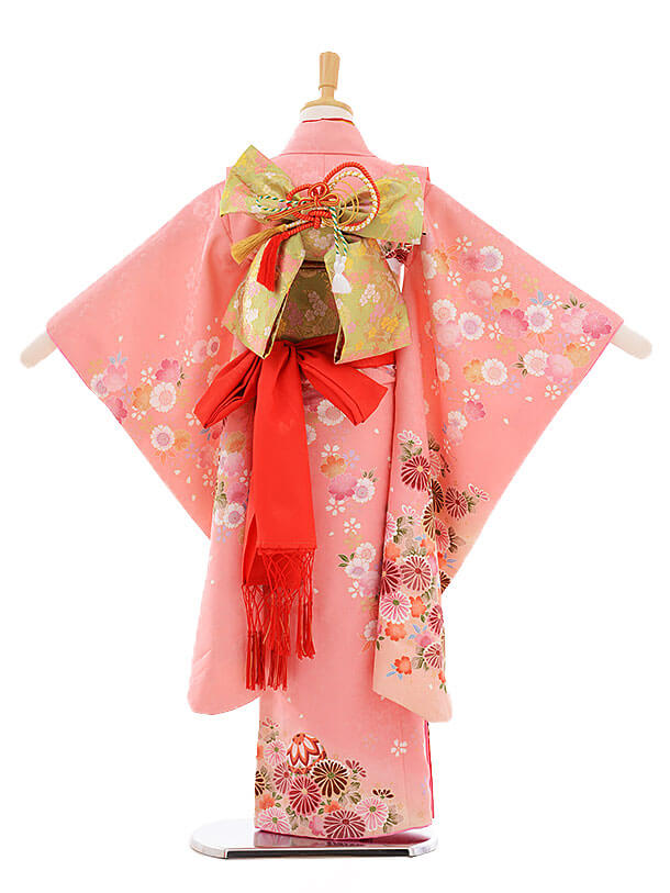 七五三レンタル(7歳女の子結び帯)7392 ﾋﾟﾝｸ地 桜菊 | 着物レンタルの京都かしいしょう