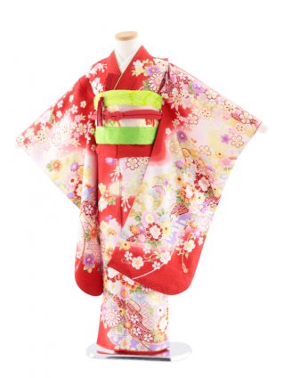 七五三レンタル(7歳女児袋帯) 正絹 7756 京友禅 四季の花々 | 着物 