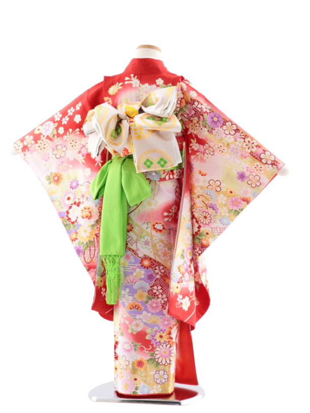 七五三レンタル(7歳女児袋帯) 正絹 7756 京友禅 四季の花々 | 着物 