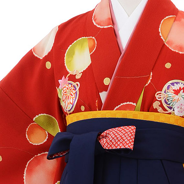 卒業袴ﾚﾝﾀﾙZ153 JAPAN STYLExちはやふる赤水玉x紺袴 | 着物レンタルの 