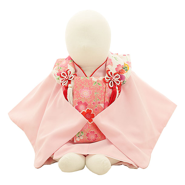 女児【100日～１歳用】0121 白地ピンク桜 x 薄ピンク/セパレート