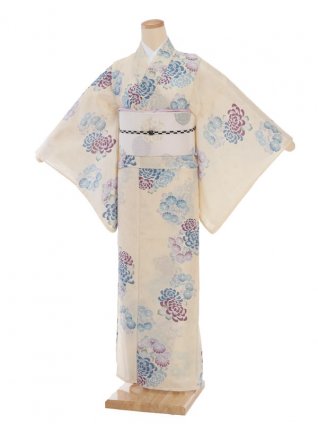 夏小紋ﾚﾝﾀﾙ 絽 0070淡黄色花(化繊) | 着物レンタルの京都かしいしょう