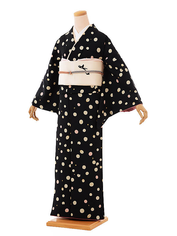 小紋558 tsumori chisatoﾂﾓﾘﾁｻﾄ 黒地 | 着物レンタルの京都かしいしょう