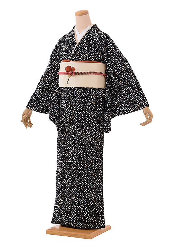 小紋560 tsumori chisatoﾂﾓﾘﾁｻﾄ 黒 | 着物レンタルの京都かしいしょう